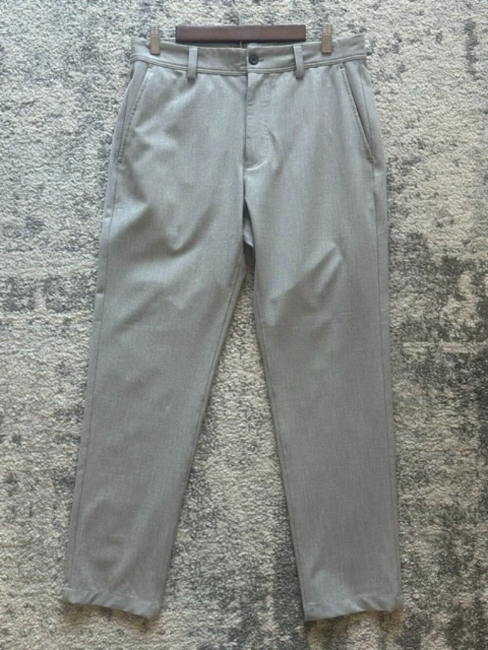 Zara Men's "Textured Stretch Pant" Slim Trousers - Light Grey - Waist 31